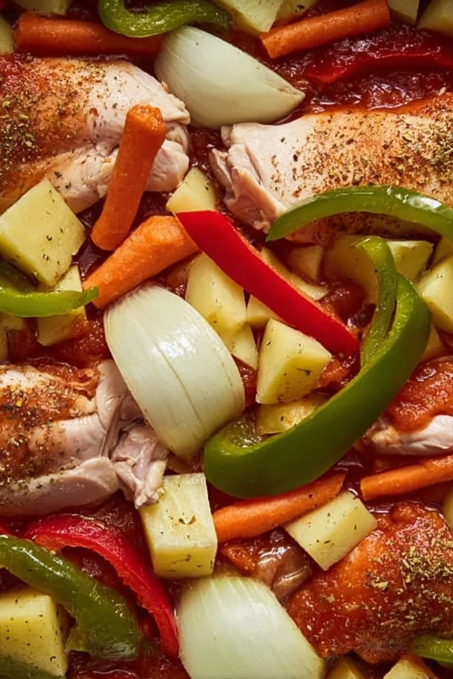 Easy chicken crockpot dump recipe with simple ingredients and flavors