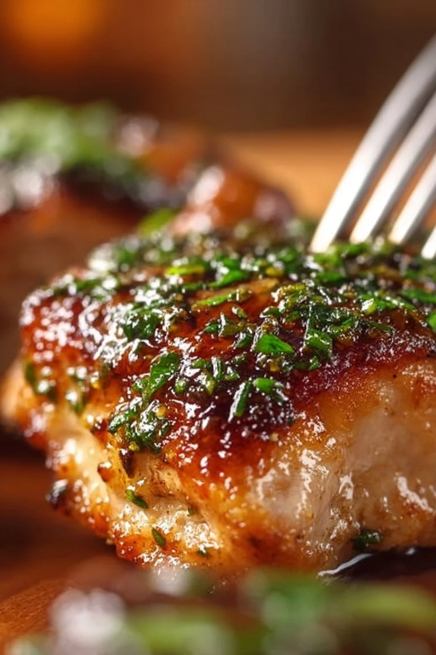 Delicious Garlic Brown Sugar Chicken garnished and ready to serve