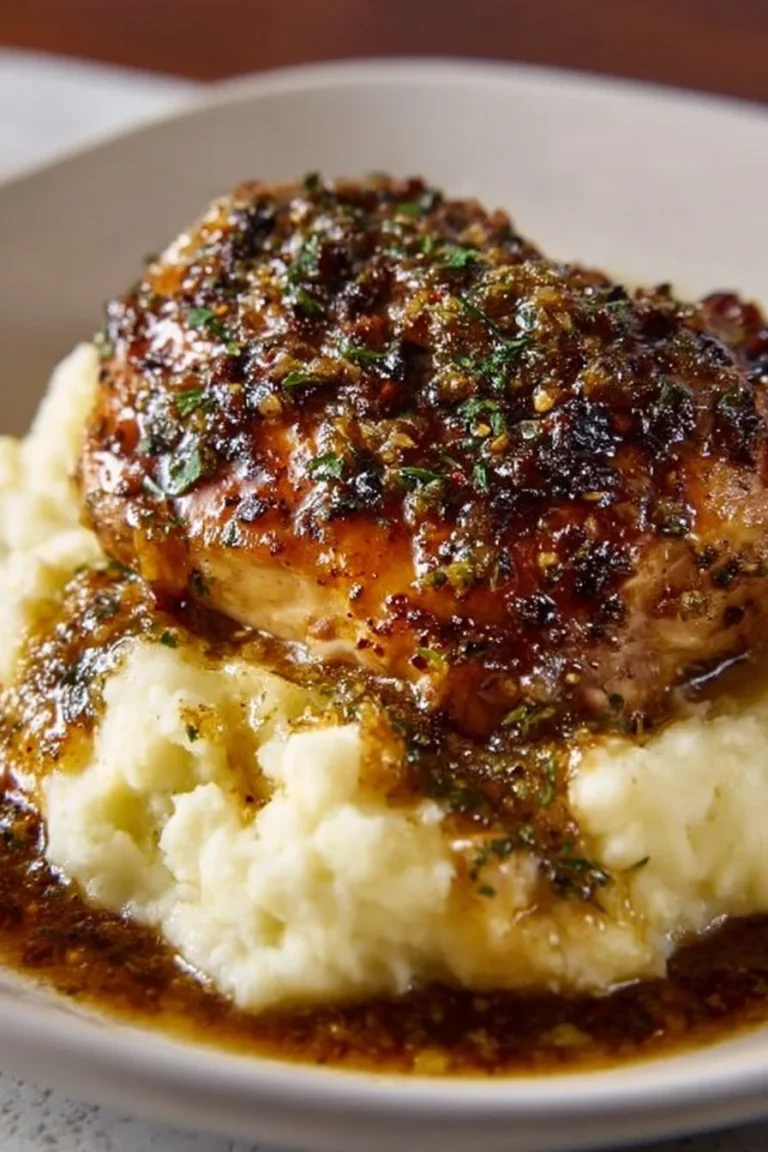 Deliciously grilled Garlic Herb Chicken served with fresh herbs and spices.