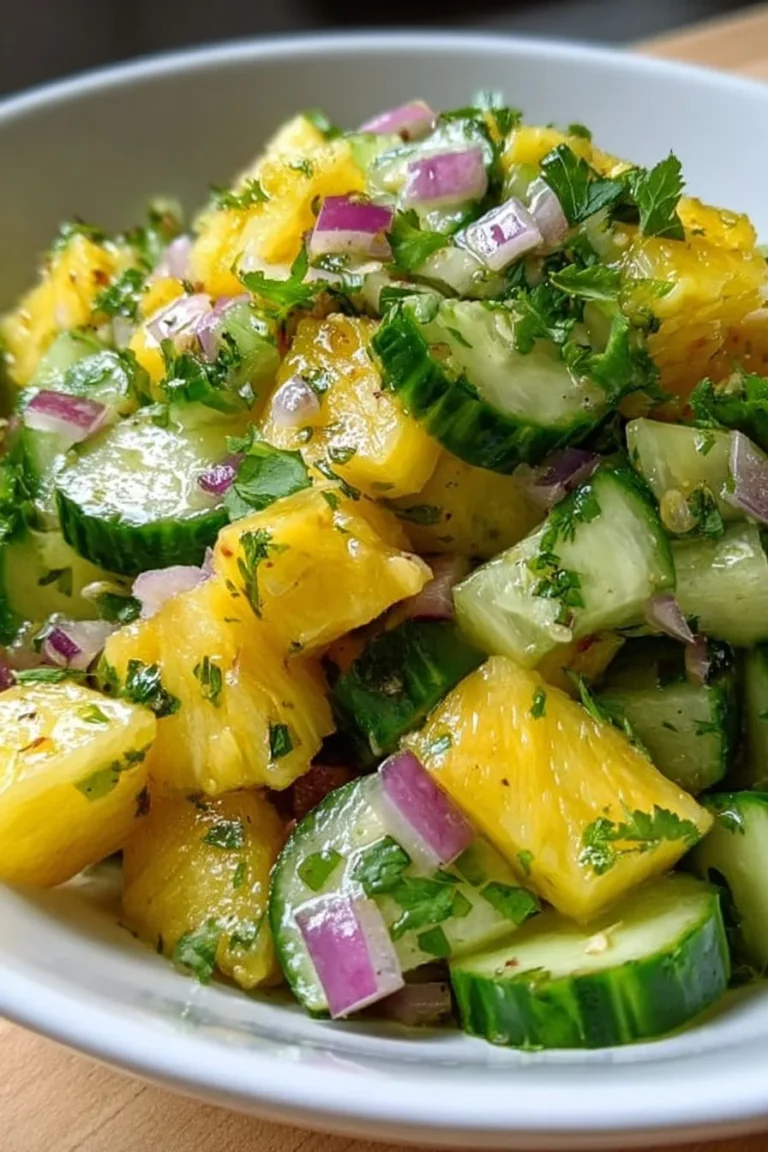 Fresh Pineapple Cucumber Salad with vibrant ingredients
