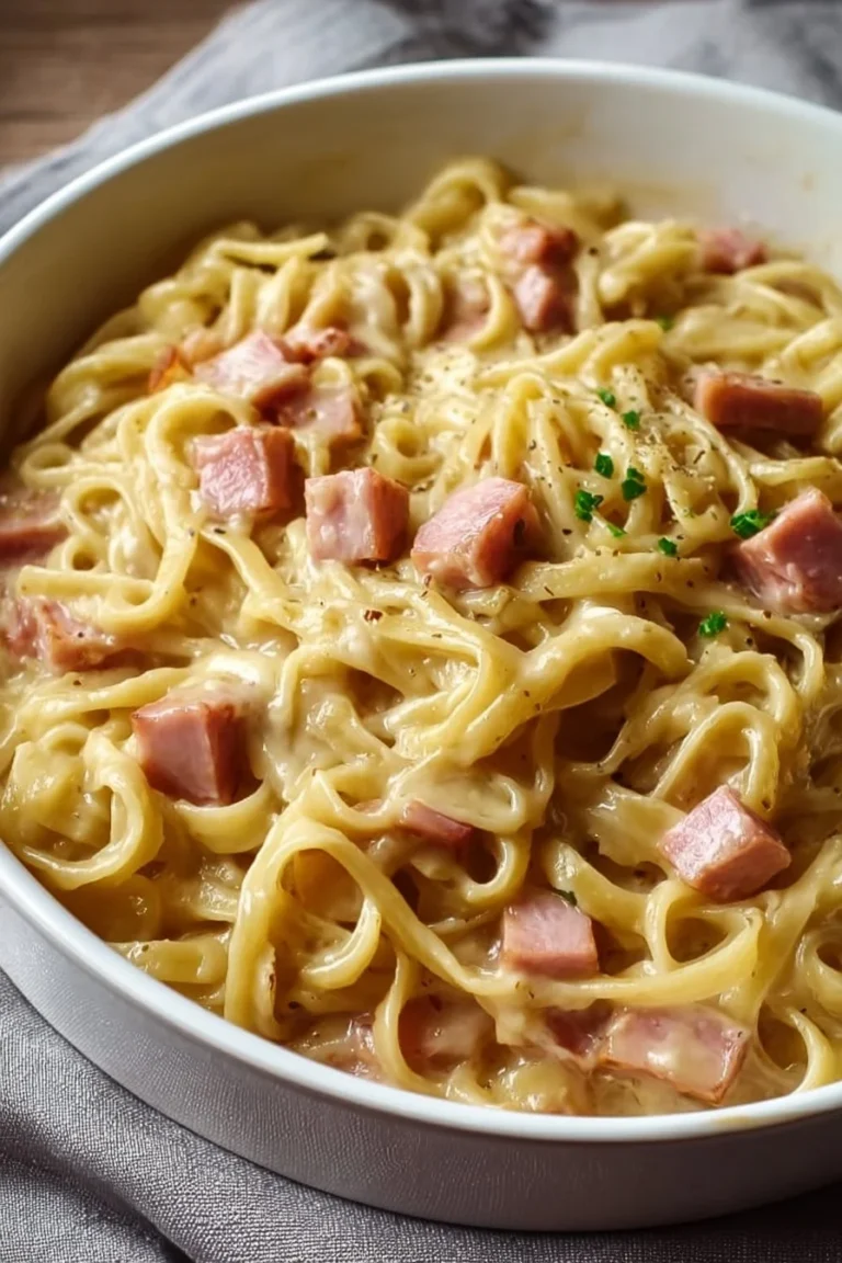 Savory Spam Casserole with cheese and vegetables baked in a dish