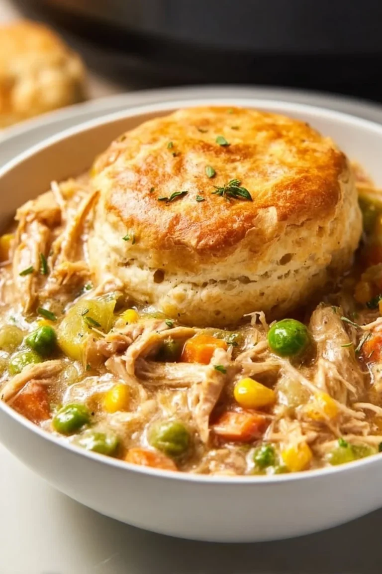 Delicious slow cooker chicken pot pie with savory ingredients