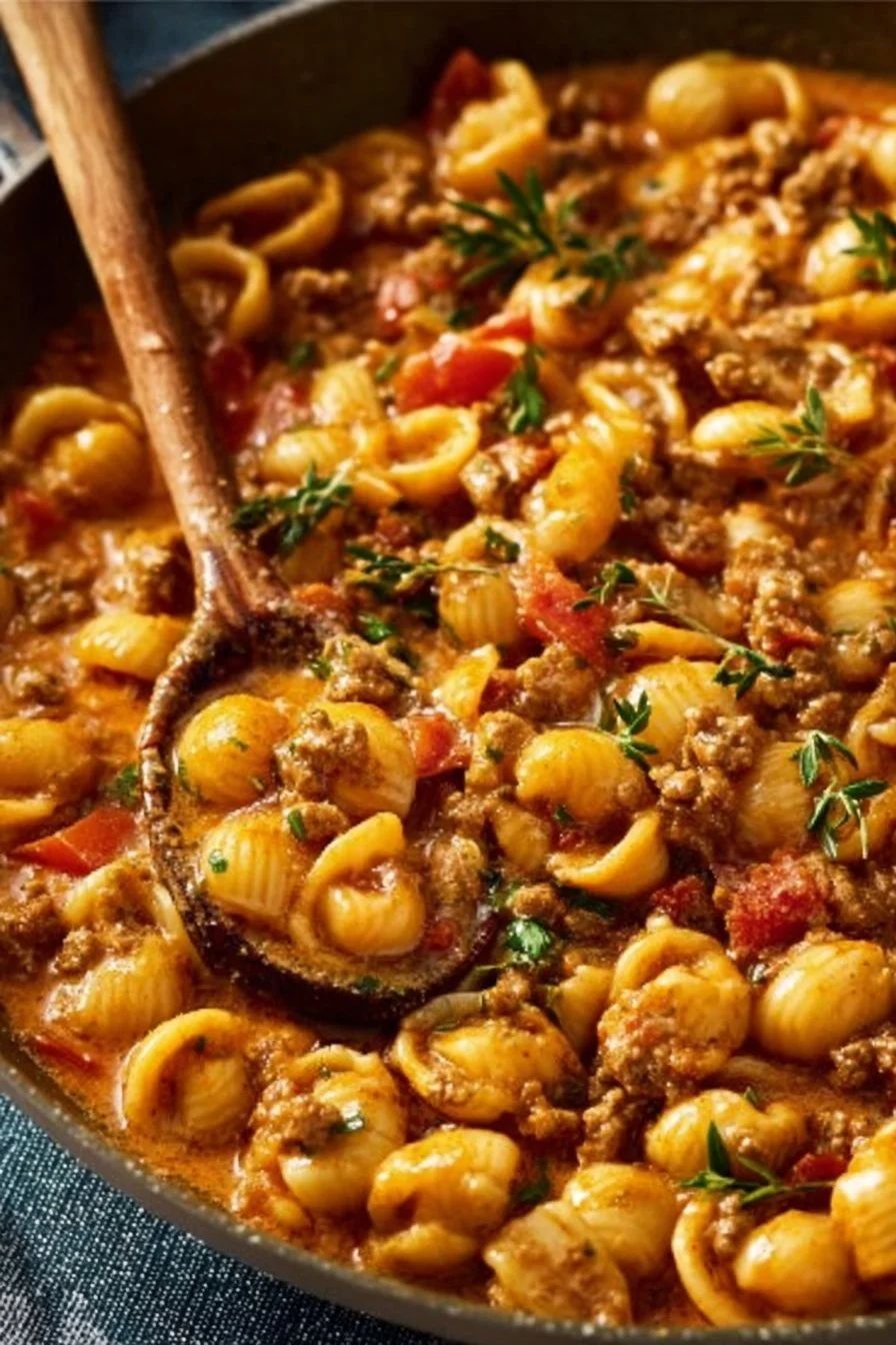 Delicious Taco Pasta served in a bowl with fresh toppings.