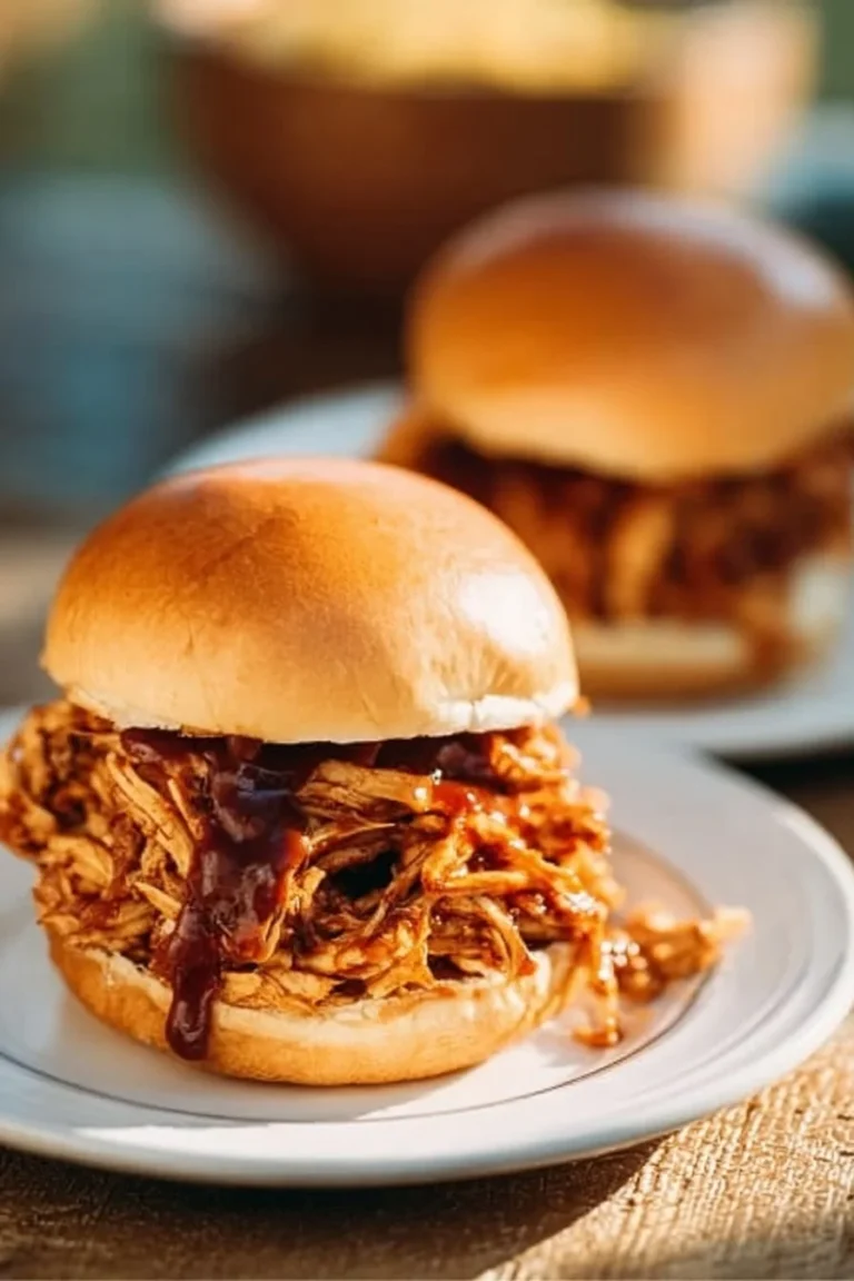 Delicious barbecue chicken sandwiches served with fresh ingredients