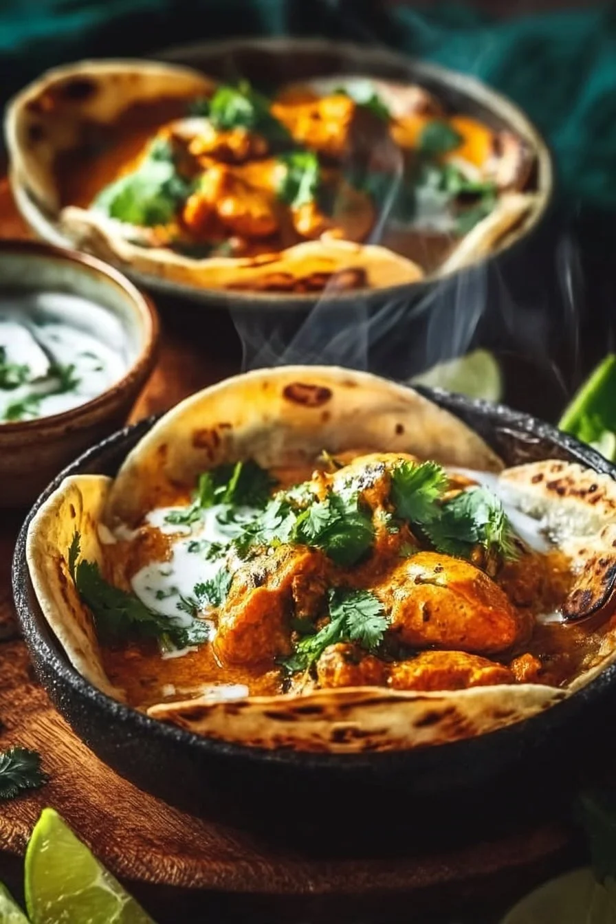 Butter Chicken Roti Bowls featuring tender chicken and aromatic spices