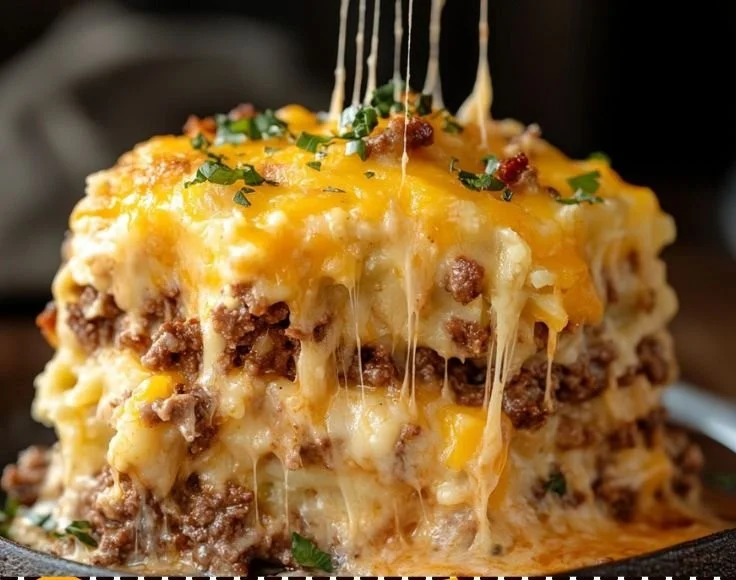 Delicious Cattle Drive Casserole served in a rustic dish