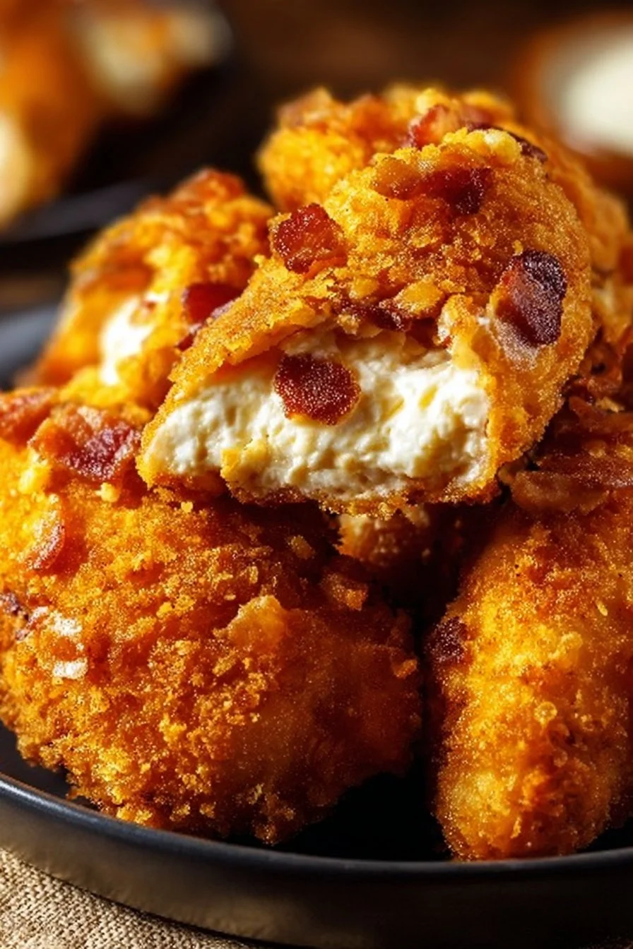 Cream Cheese and Bacon Stuffed Chicken with Doritos coating