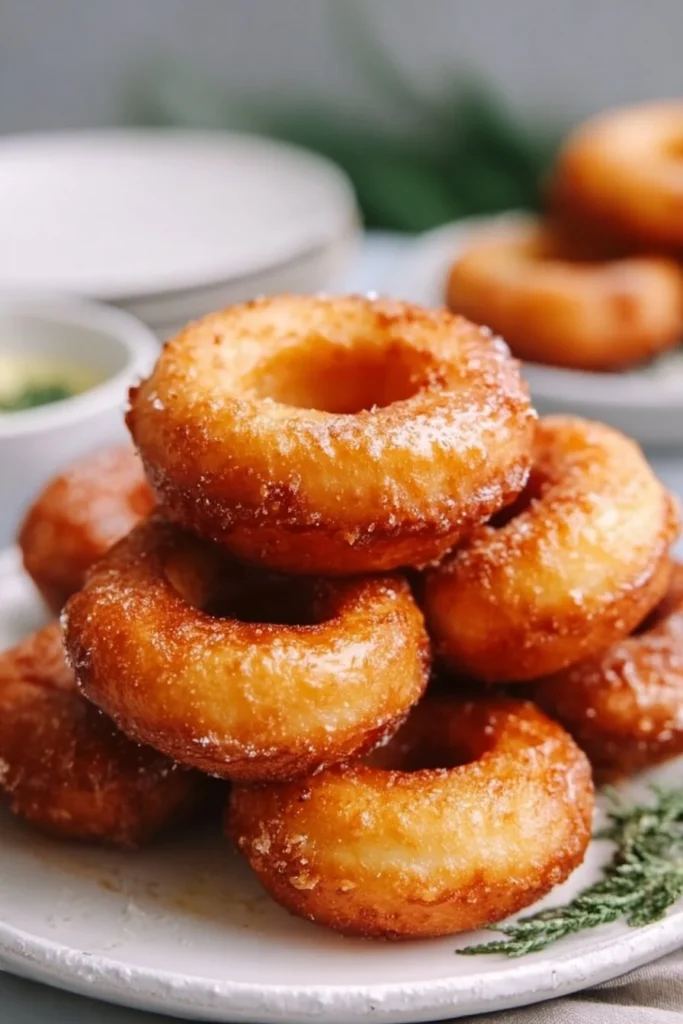 Delicious Glazed Chicken Donuts served on a platter with a sweet glaze.