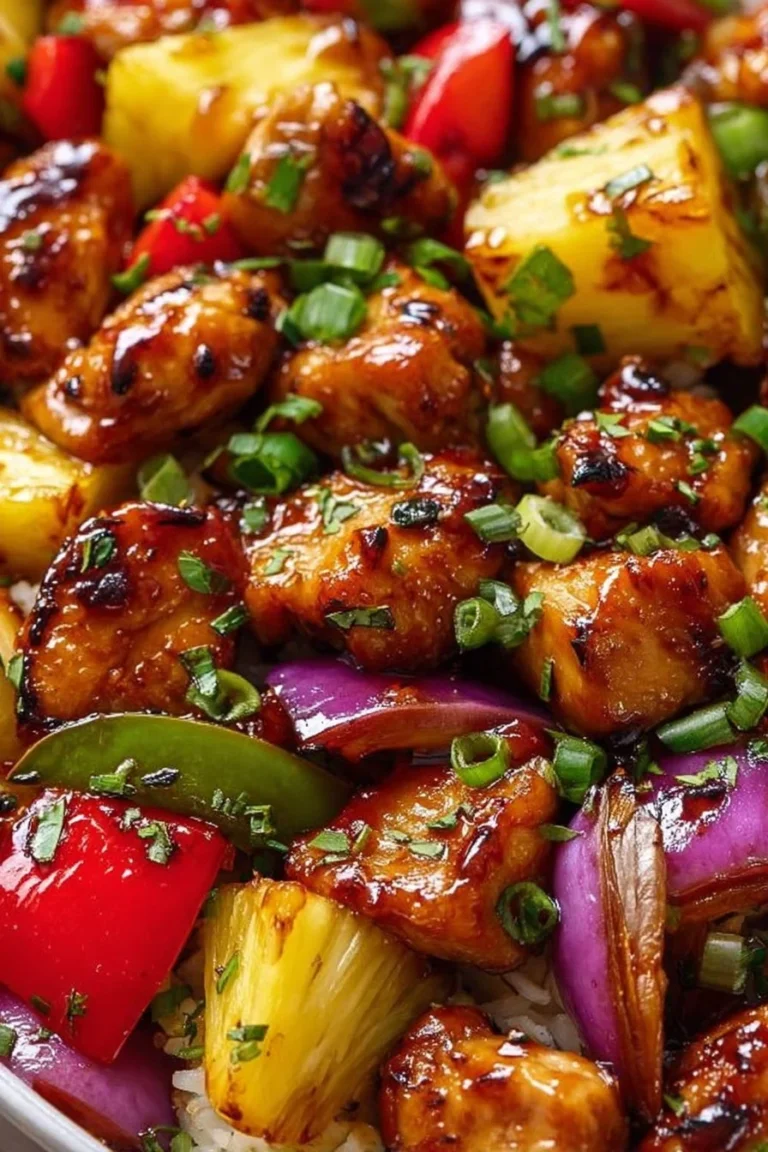 Hawaiian Chicken Sheet Pan meal featuring vibrant vegetables and juicy chicken