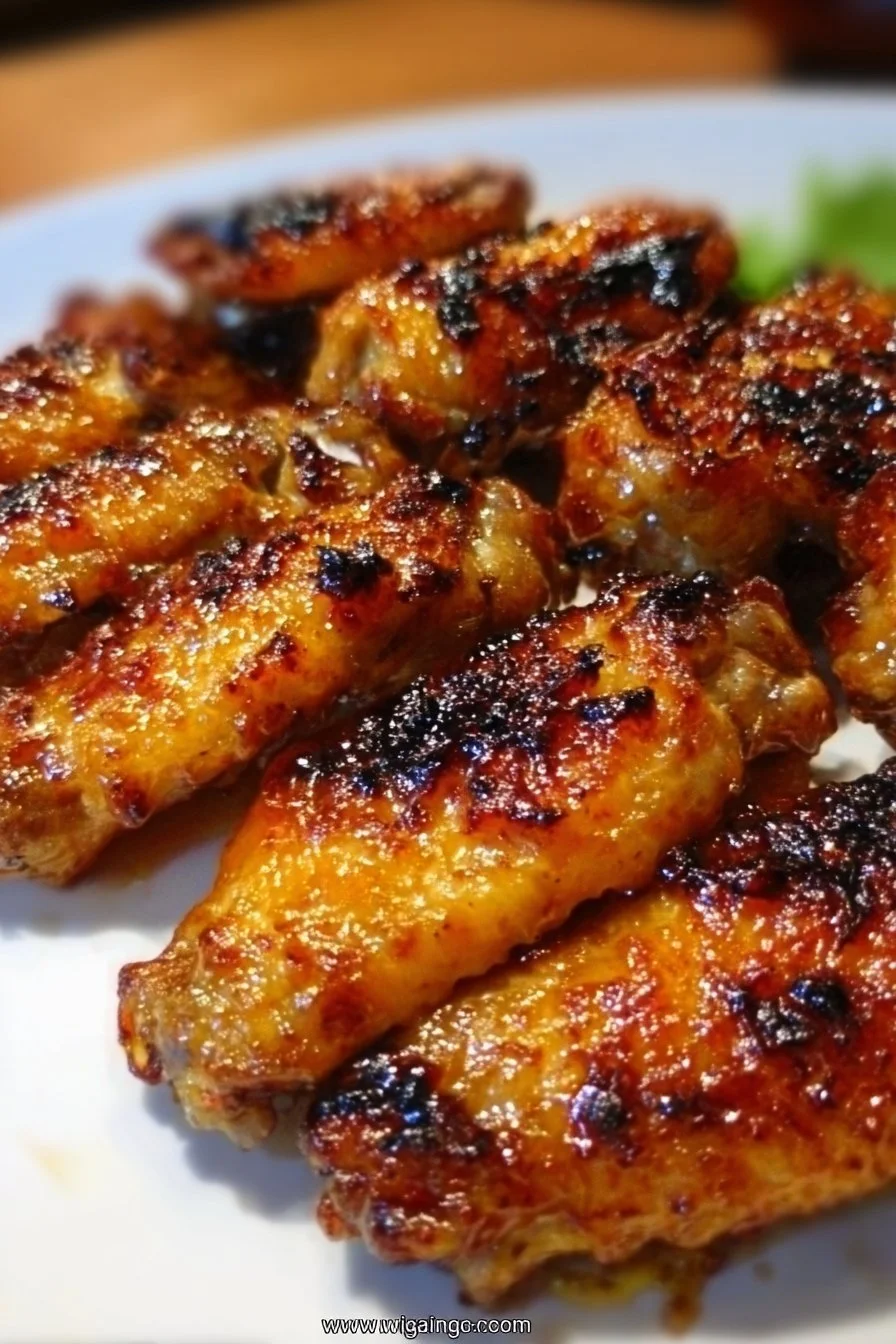 Delicious Pineapple-Teriyaki Wings garnished with sesame seeds and green onions