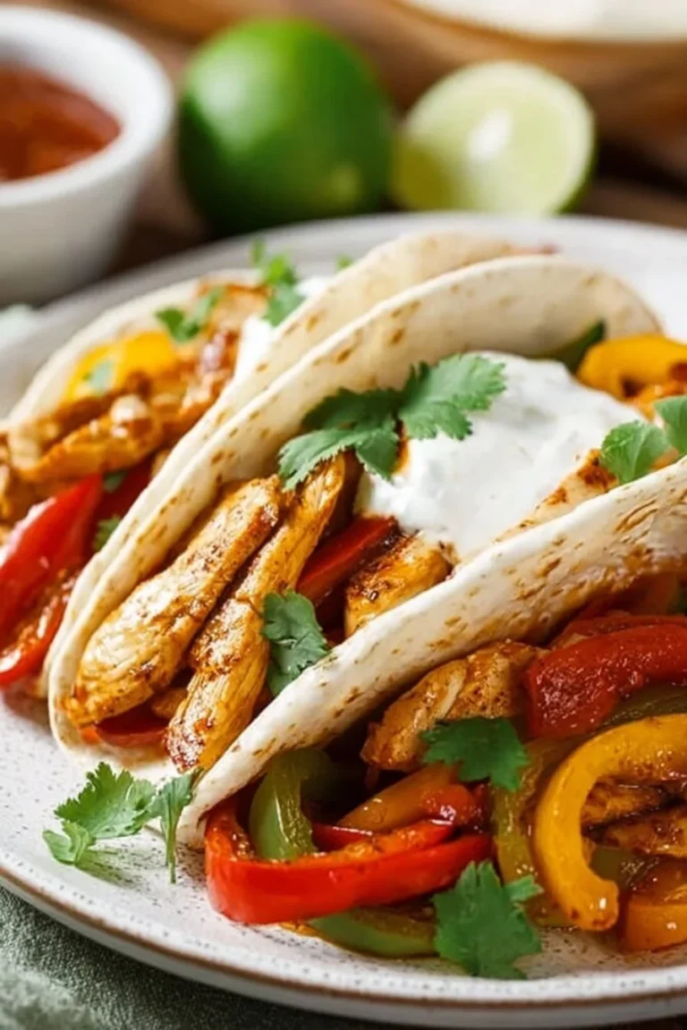 Delicious sheet pan chicken fajitas with colorful peppers and onions
