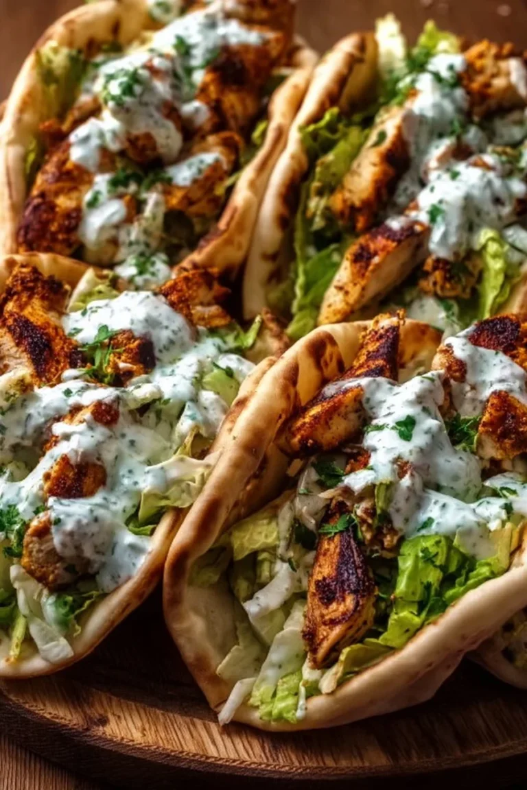 Sheet Pan Chicken Pitas garnished with Herby Ranch sauce