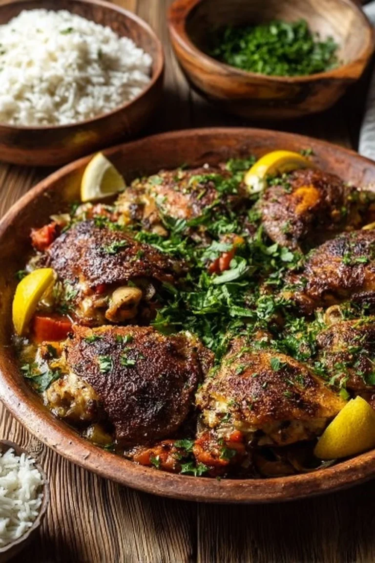 Delicious Syrian Chicken served with giant couscous on a plate