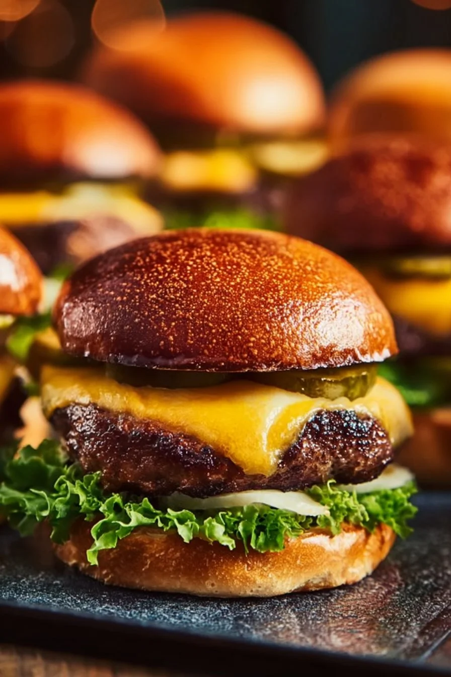 Juicy air fryer hamburgers cooked to perfection