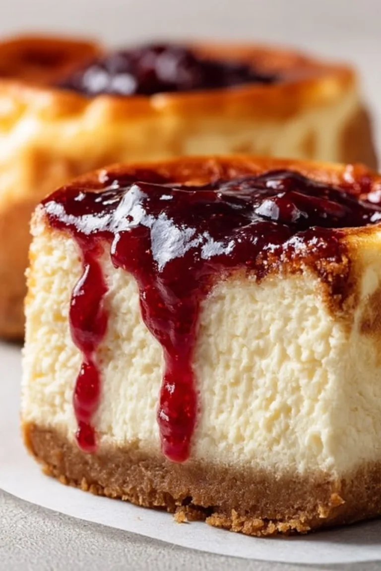 Delicious homemade baked cheesecake on a serving plate