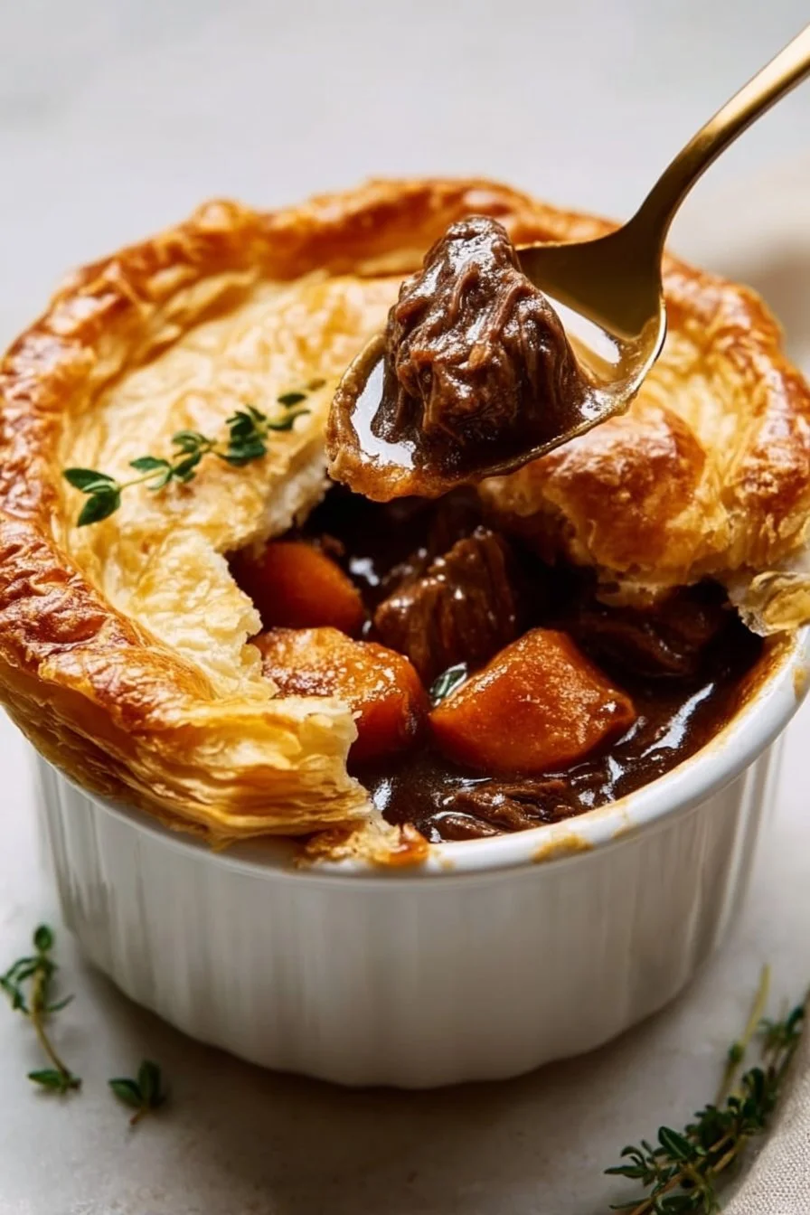 Delicious homemade Beef Pot Pie with tender beef and flaky crust