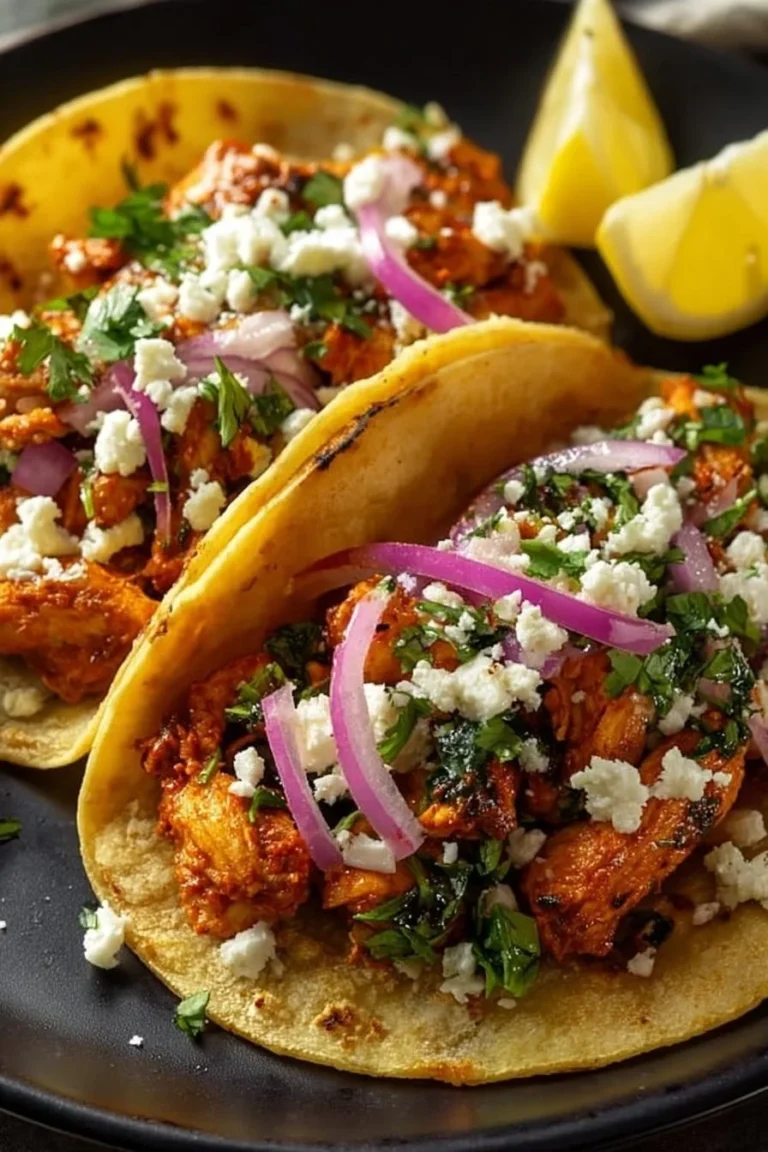 Crispy Honey Chipotle Chicken Tacos served with fresh toppings on a plate