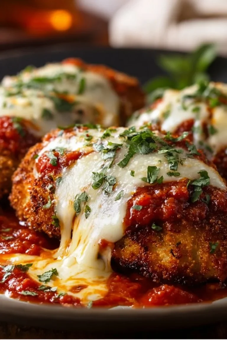 Delicious easy chicken parmesan on a plate, ready to serve and enjoy.