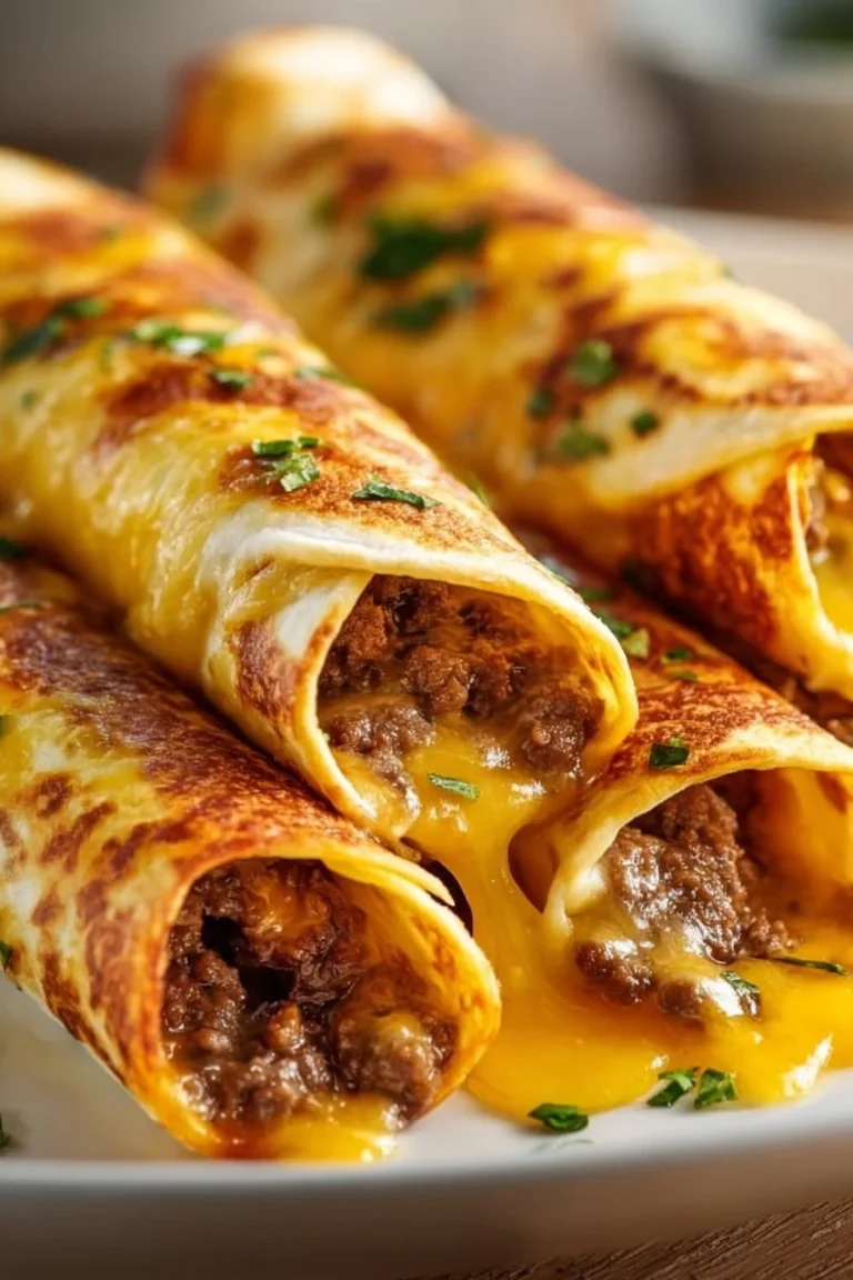 Garlic butter beef cheeseburger rollups with fresh ingredients and savory flavors