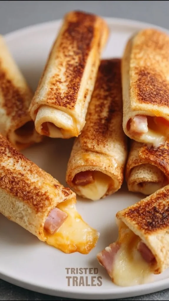 Crispy Grilled Cheese Roll-Ups served with dipping sauce