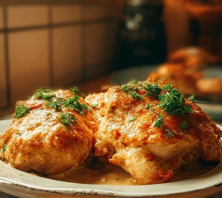 Delicious Marry Me Chicken served with creamy sauce and herbs.