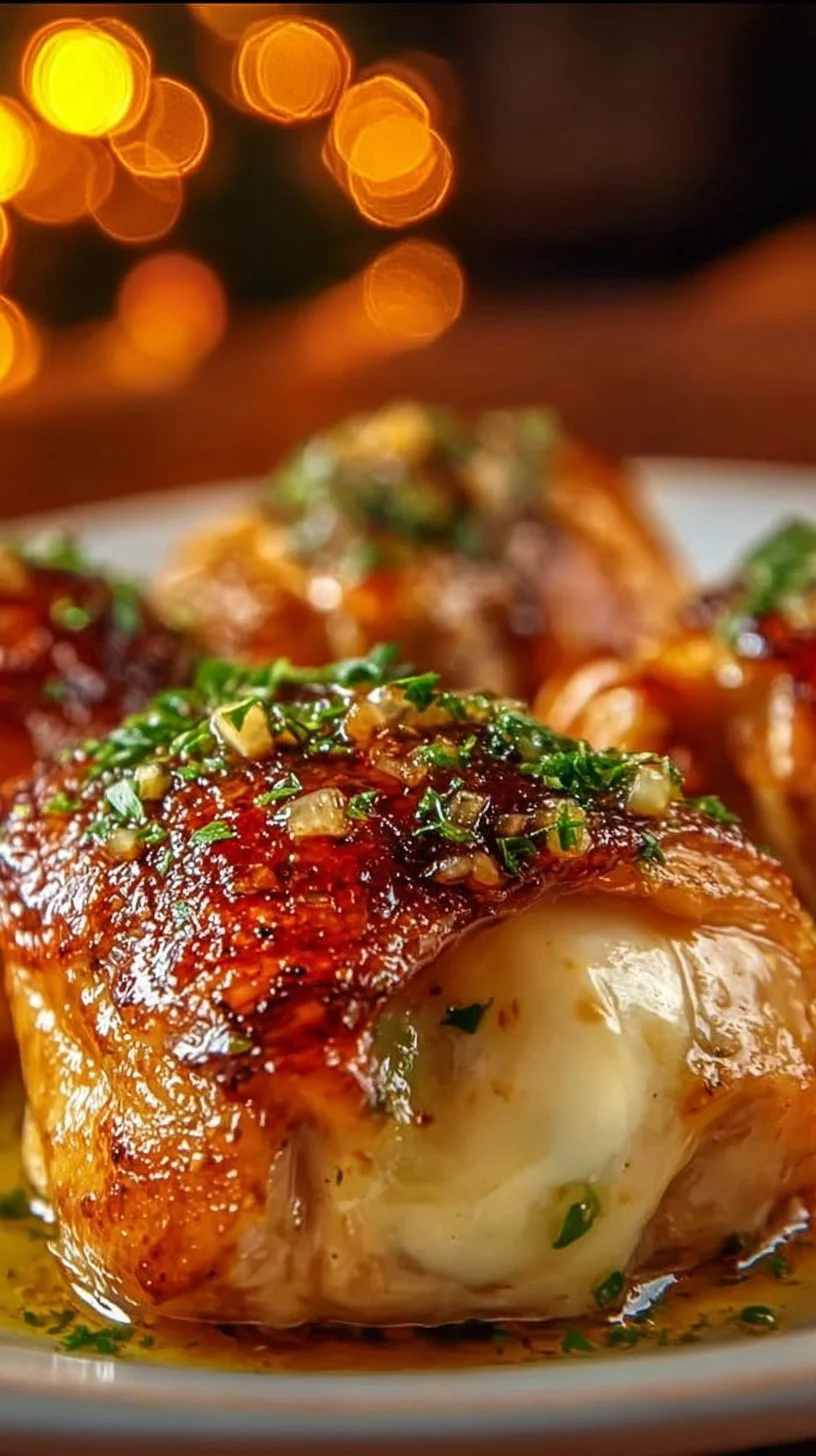 Delicious Ruth's Chris stuffed chicken dish served on a plate with sides.