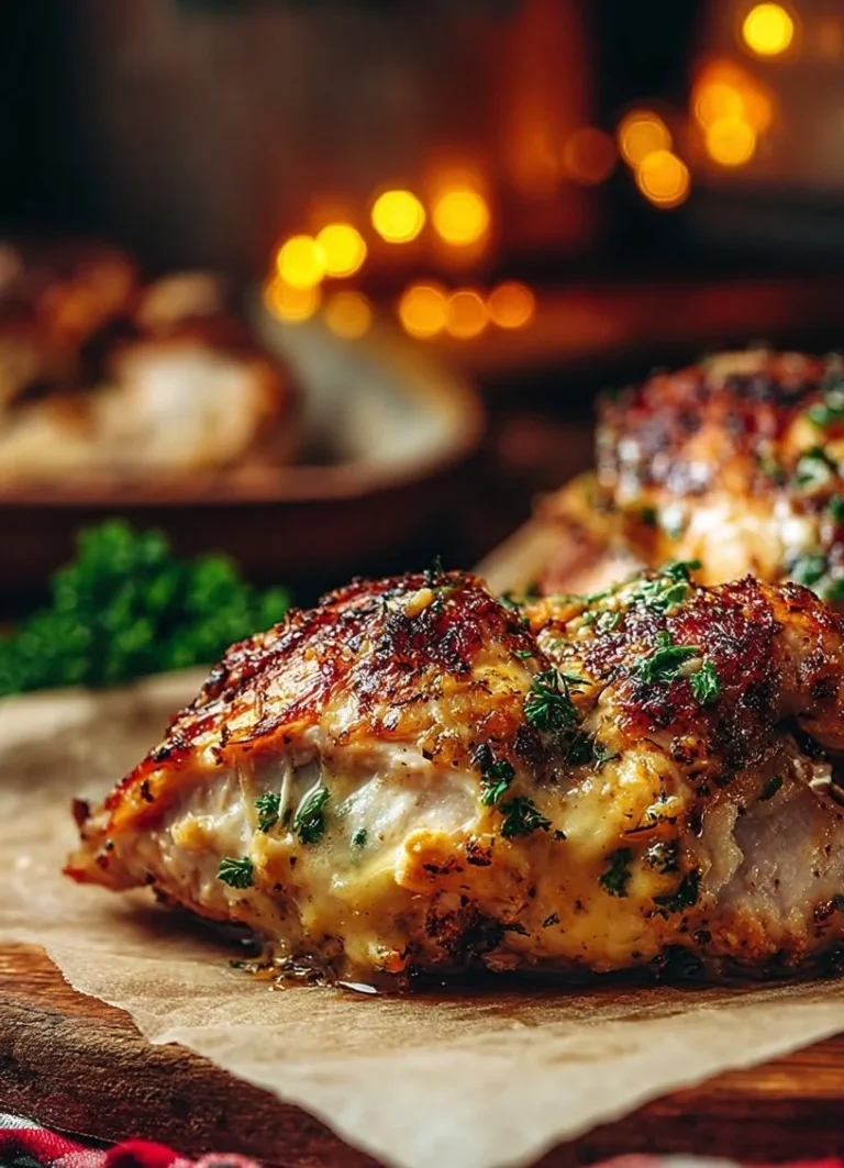 Delicious Ruth's Chris stuffed chicken ready to be served.