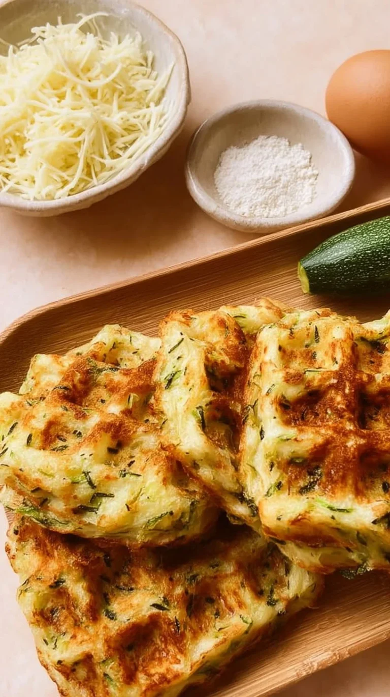 Zucchini Vegetarian Waffles topped with fresh herbs and tomatoes.